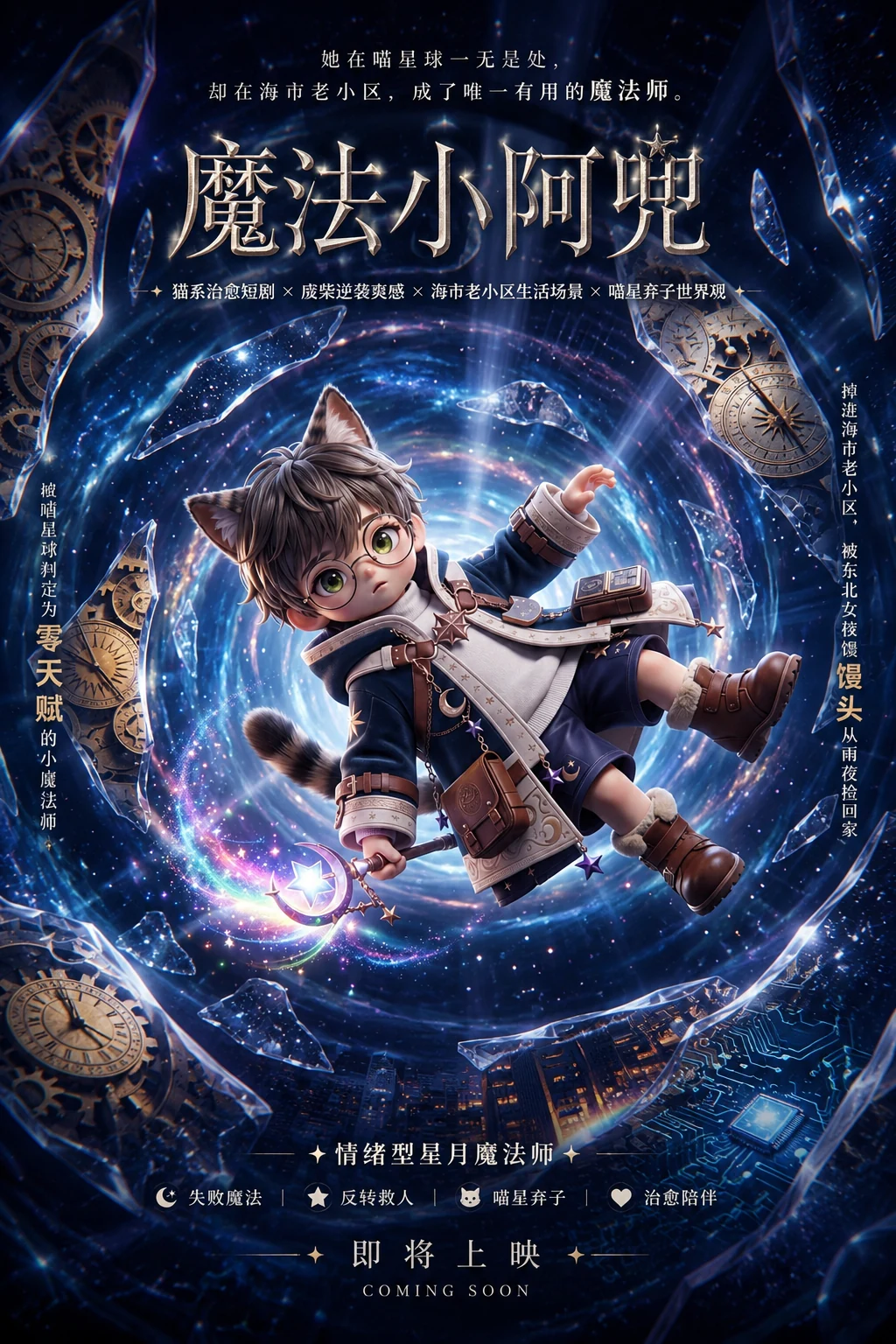《魔法小阿兜》角色与短剧样片海报